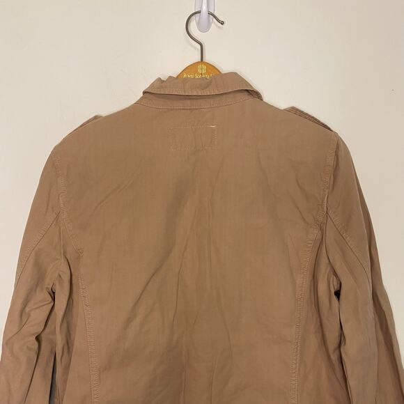 J Crew Womens Classic Twill Chino Blazer Jacket Beige Buttons Moto Preppy Size 8 - Picture 7 of 14